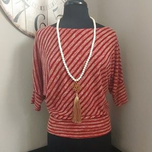 Stylish red and cream shirt